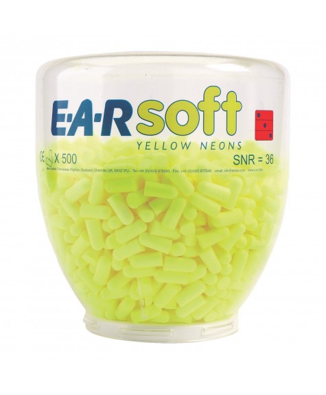 Bonbonne de 500 paires de bouchons d'oreilles jetables EARsoft™ NEON - 3M