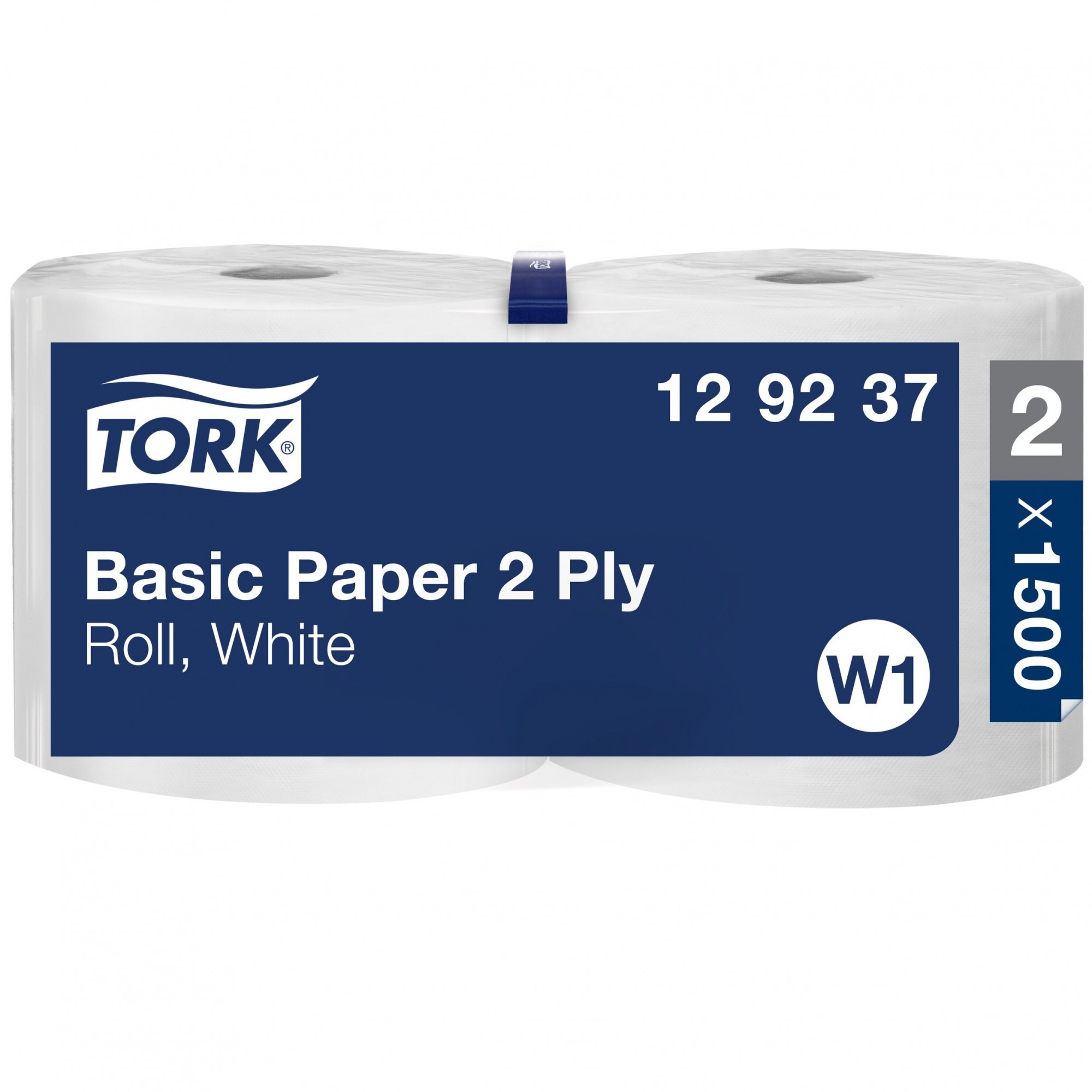 2 bobines de papier essuyage basic 1500F - Tork