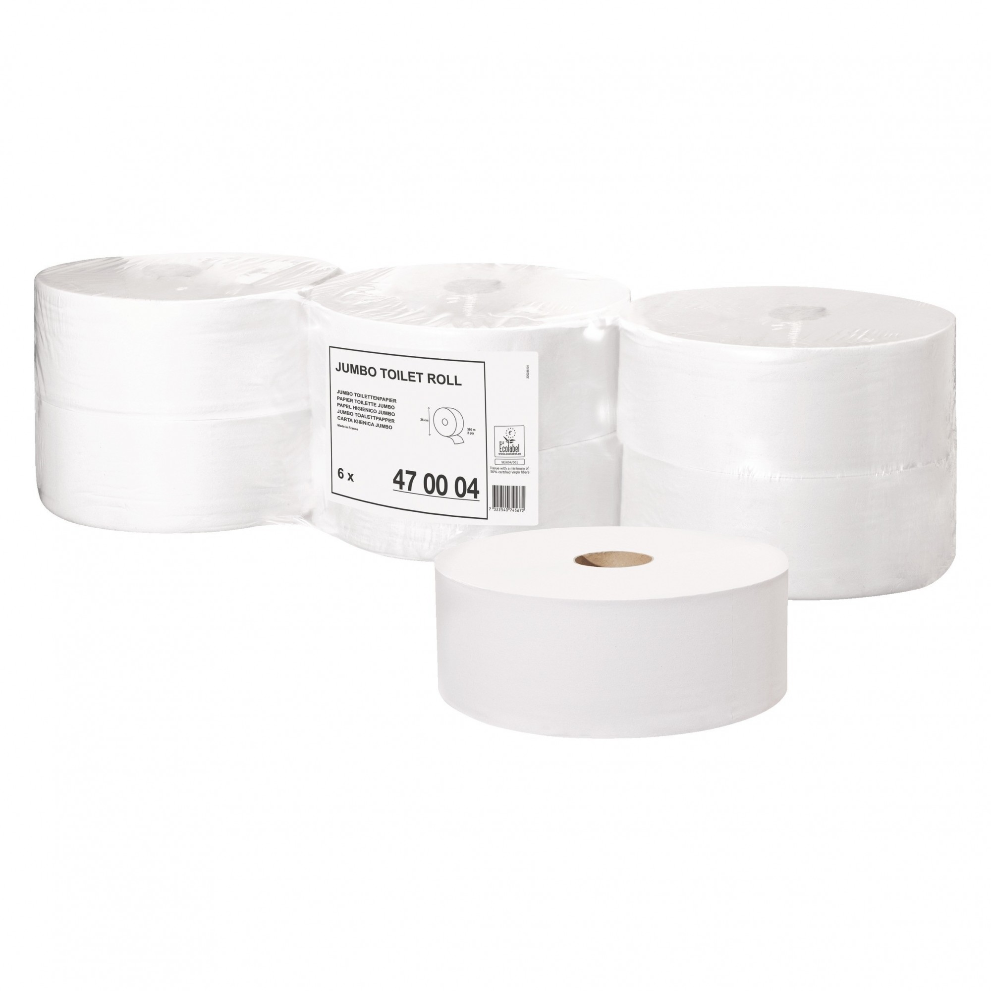 6 bobines de papier toilette jumbo neutre - Tork - ESSITY