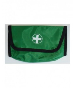 Trousse de secours vide à rabat en toile verte