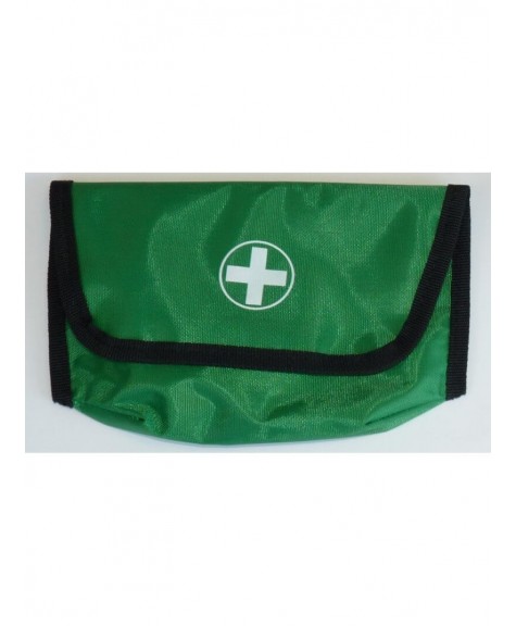 Trousse de secours vide à rabat en toile verte