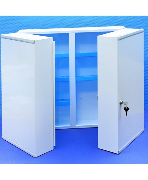 Armoire infirmerie métal 2 portes 53x53x19cm blanc