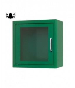 Armoire ARKY verte en métal avec alarme pour défibrillateur