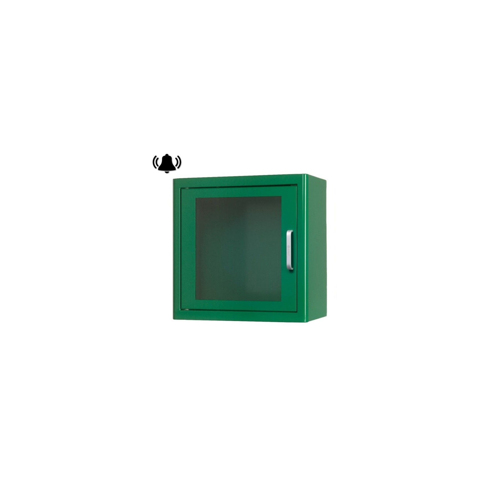 Armoire ARKY verte en métal avec alarme pour défibrillateur