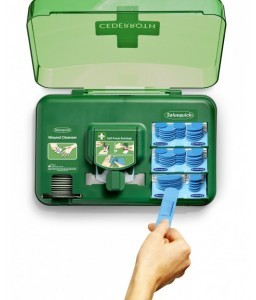 Distributeur garni soins des plaies - Bleu - CEDERROTH - 3
