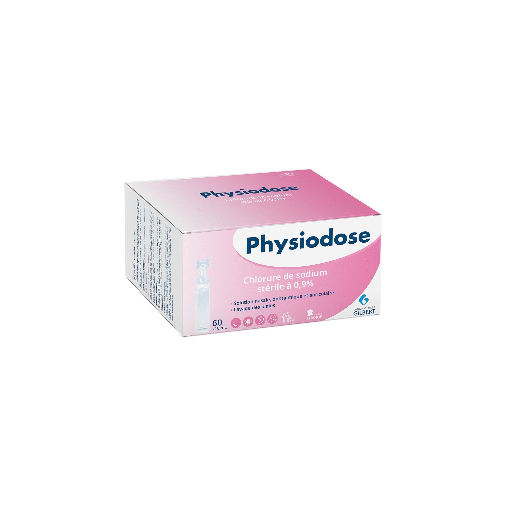 60 unidoses de sérum physiologique de 10mL - GILBERT