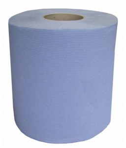 Essuie-main central bleu gaufré 450F  PAQ 6 