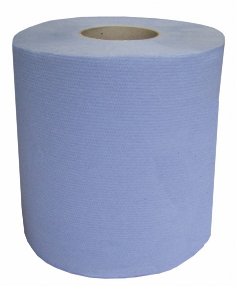Essuie-main central bleu gaufré 450F  PAQ 6 