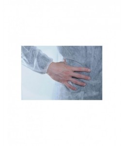 Blouse jetable blanche avec pression sans poches - Blouses - 3