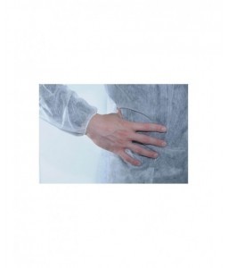 Blouse jetable blanche avec pression sans poches - Blouses - 3