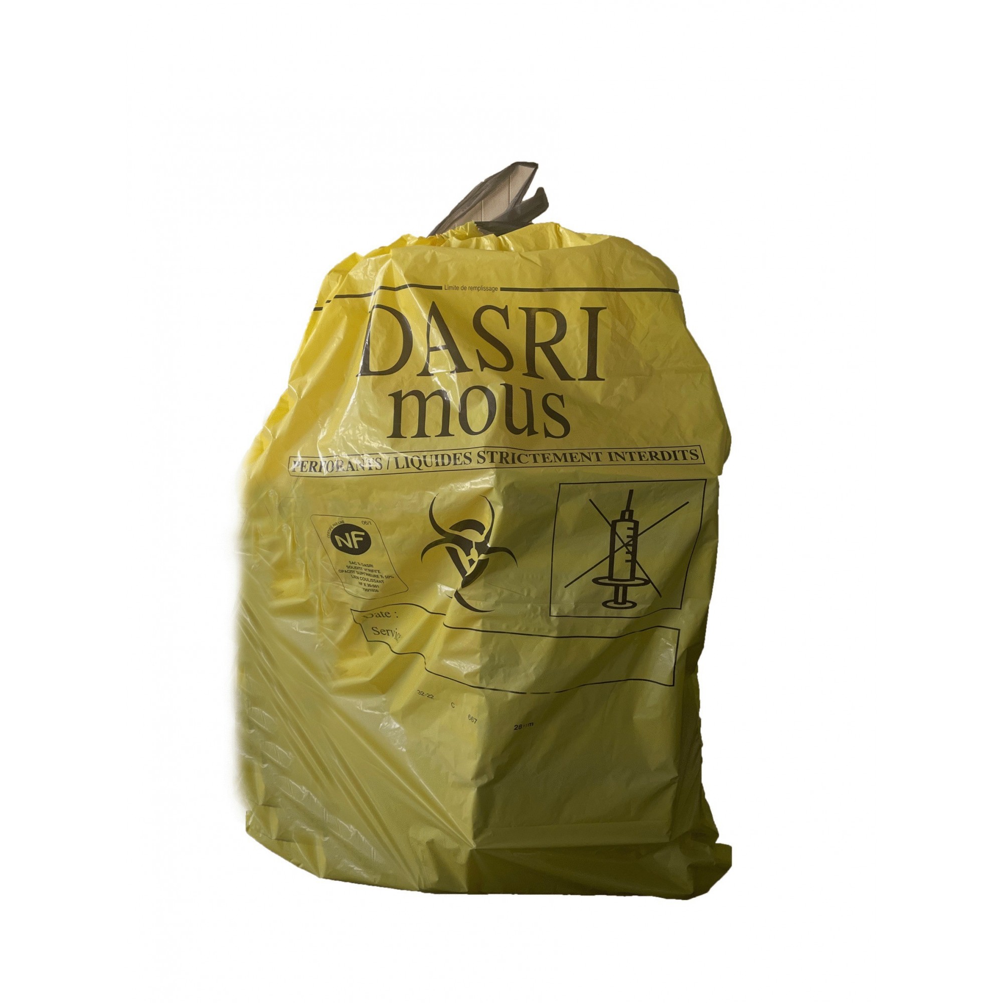 Sac poubelle DASRI 20L jaune 18?   RL 25 