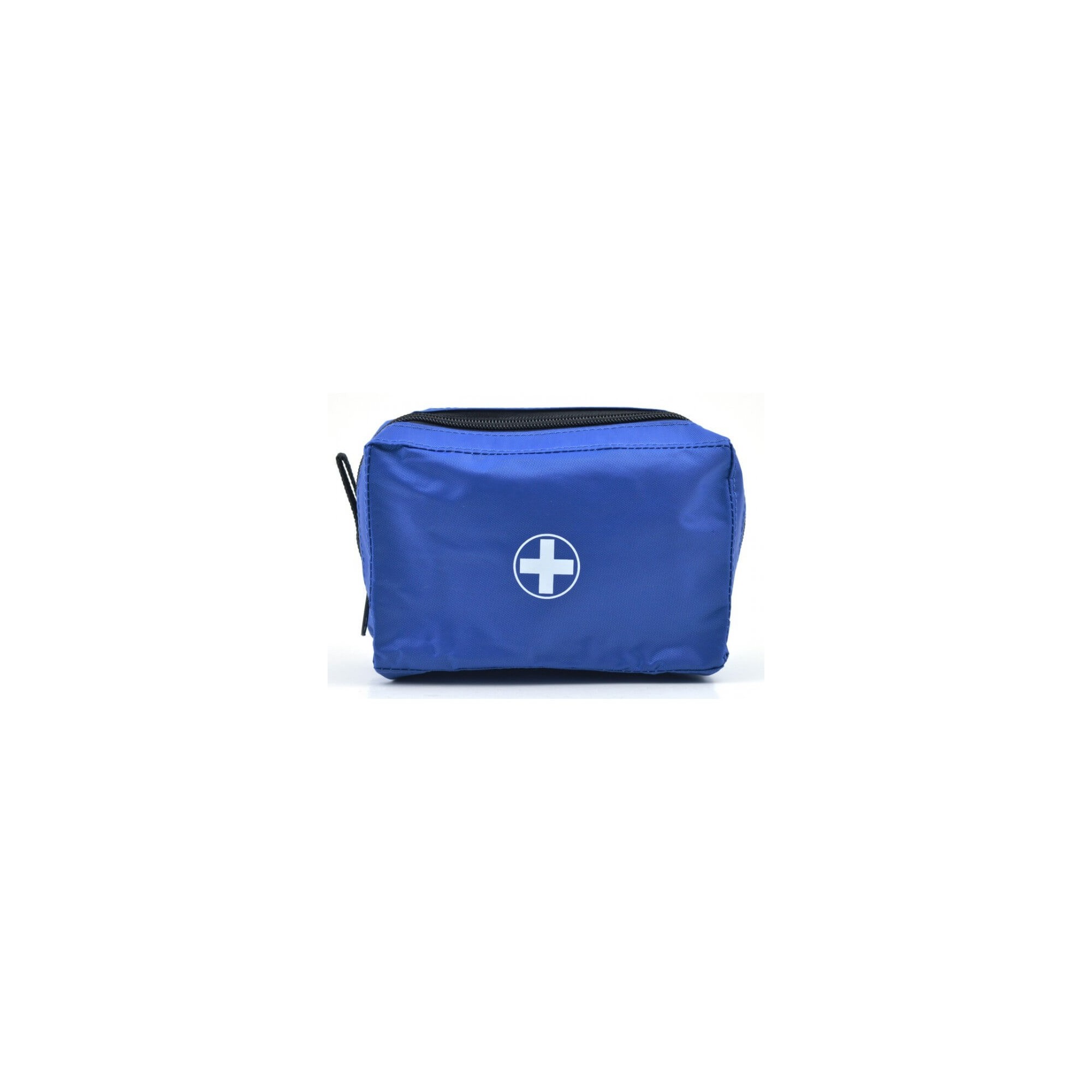 Trousse de secours zippée en toile bleue vide