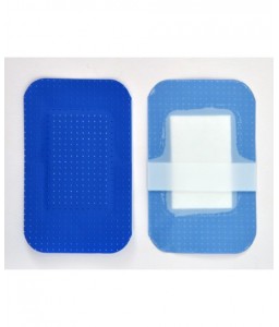 Pansement bleu plastique 6x4cm double détection - COLUXIA