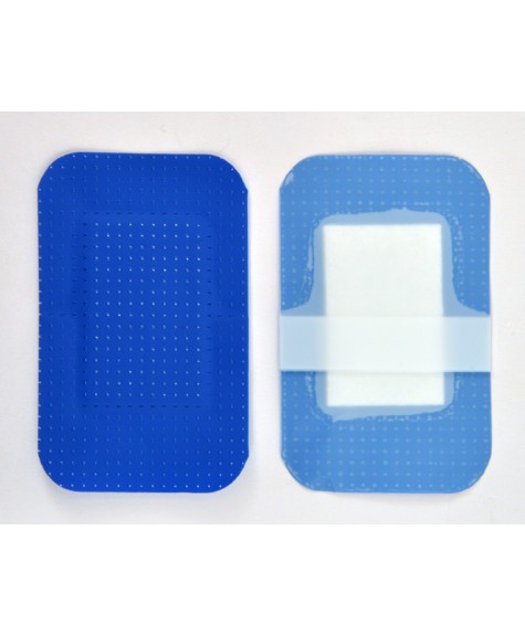 Pansement bleu plastique 6x4cm double détection - COLUXIA
