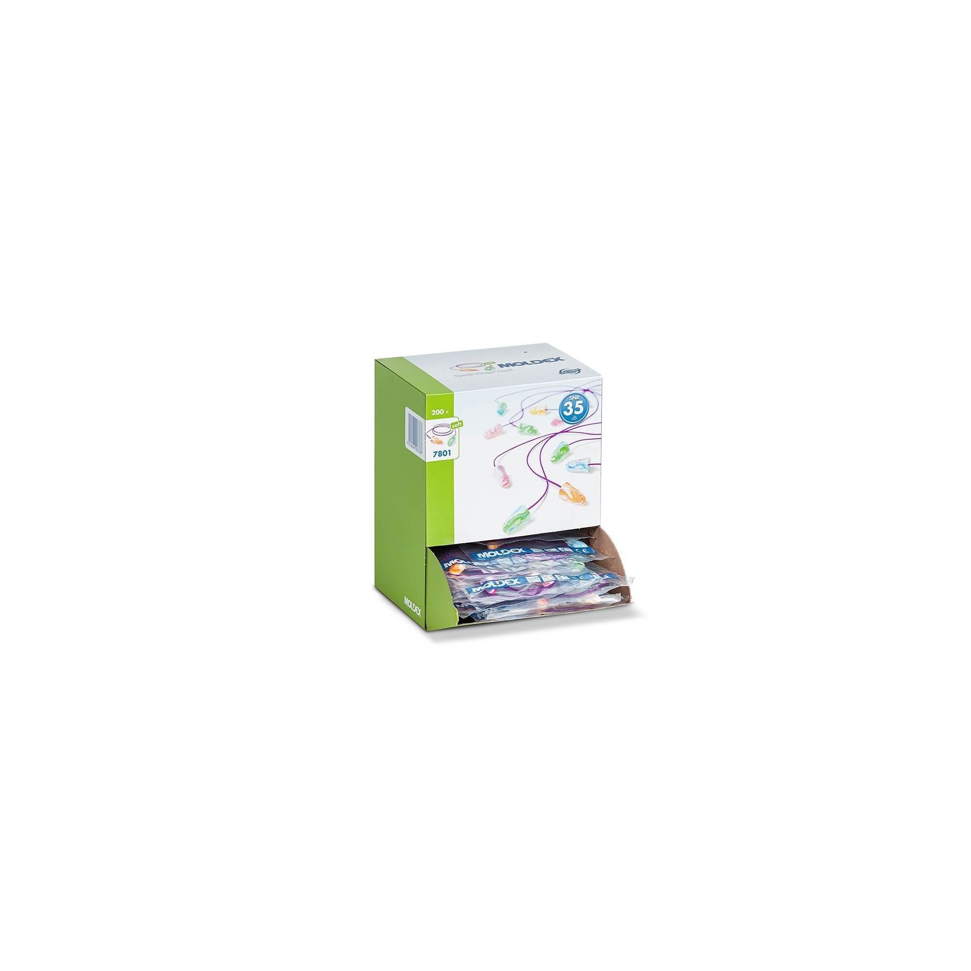 Boîte de 200 paires de bouchons anti-bruit 35dB Moldex avec cordon - MOLDEX