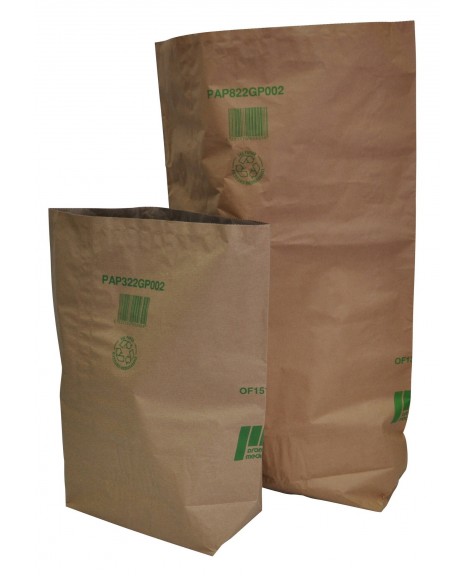 Sacs à déchets papier kraft double épaisseur 80L