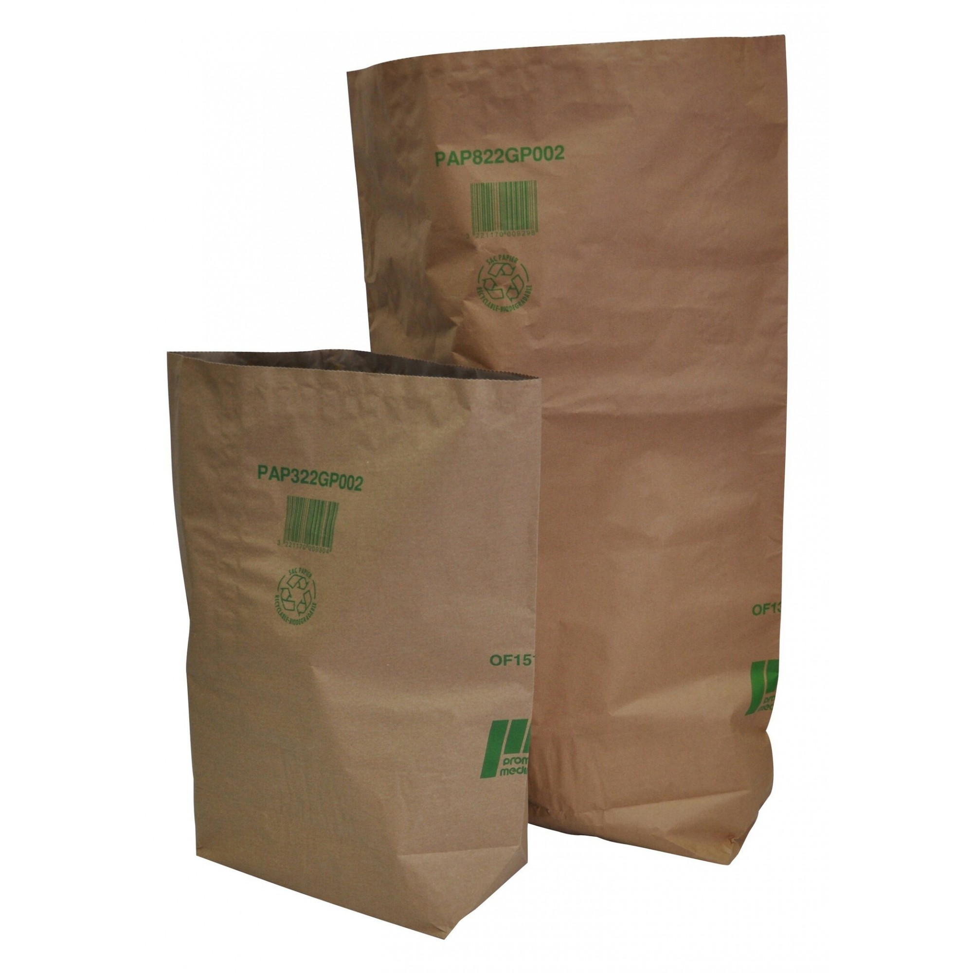 Sacs à déchets papier kraft double épaisseur 80L