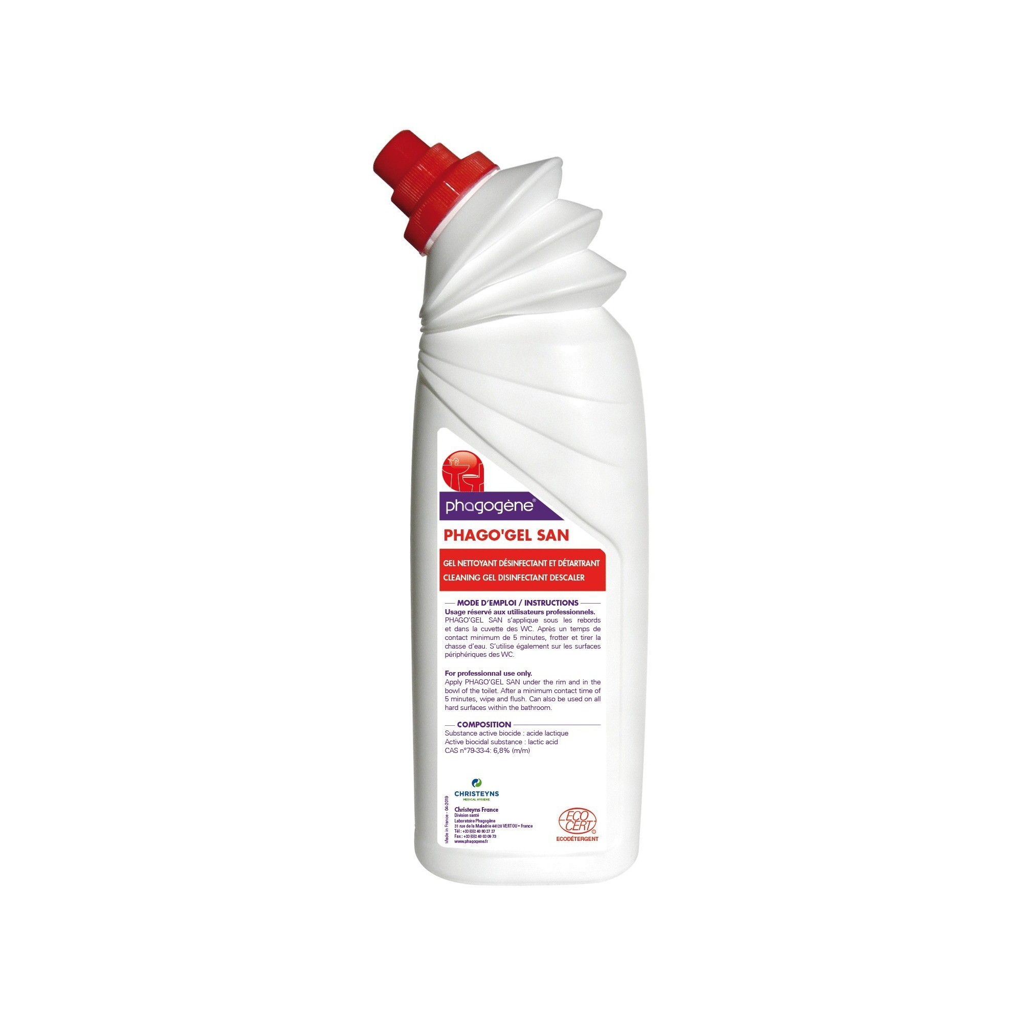 Gel nettoyant désinfectant détartrant WC PHAGO'GEL SANIT - CHRISTEYNS