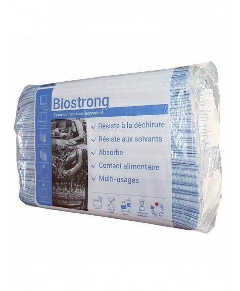 Torchons jetables absorbants non tissé bleu  sachet de 100