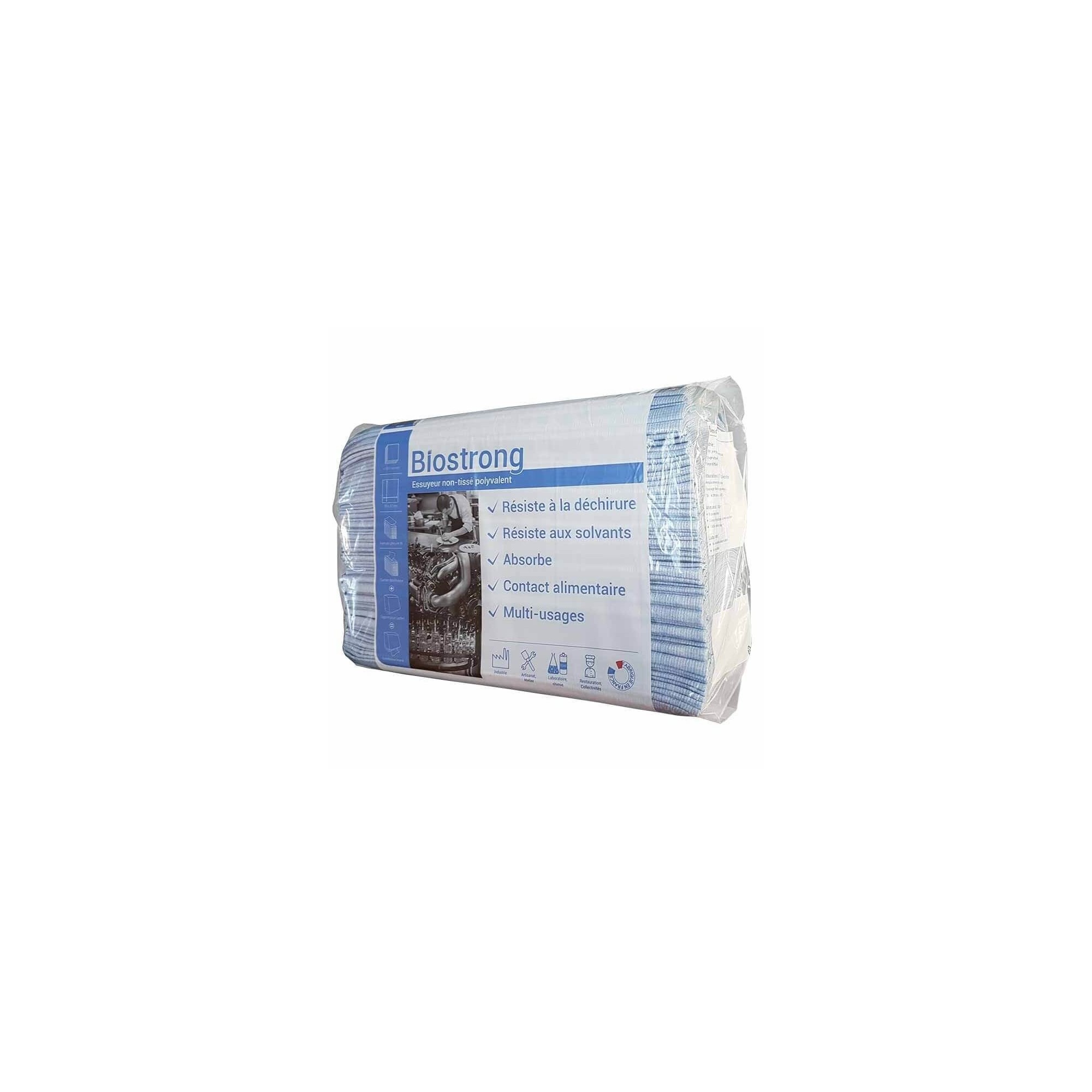 Torchons jetables absorbants non tissé bleu  sachet de 100