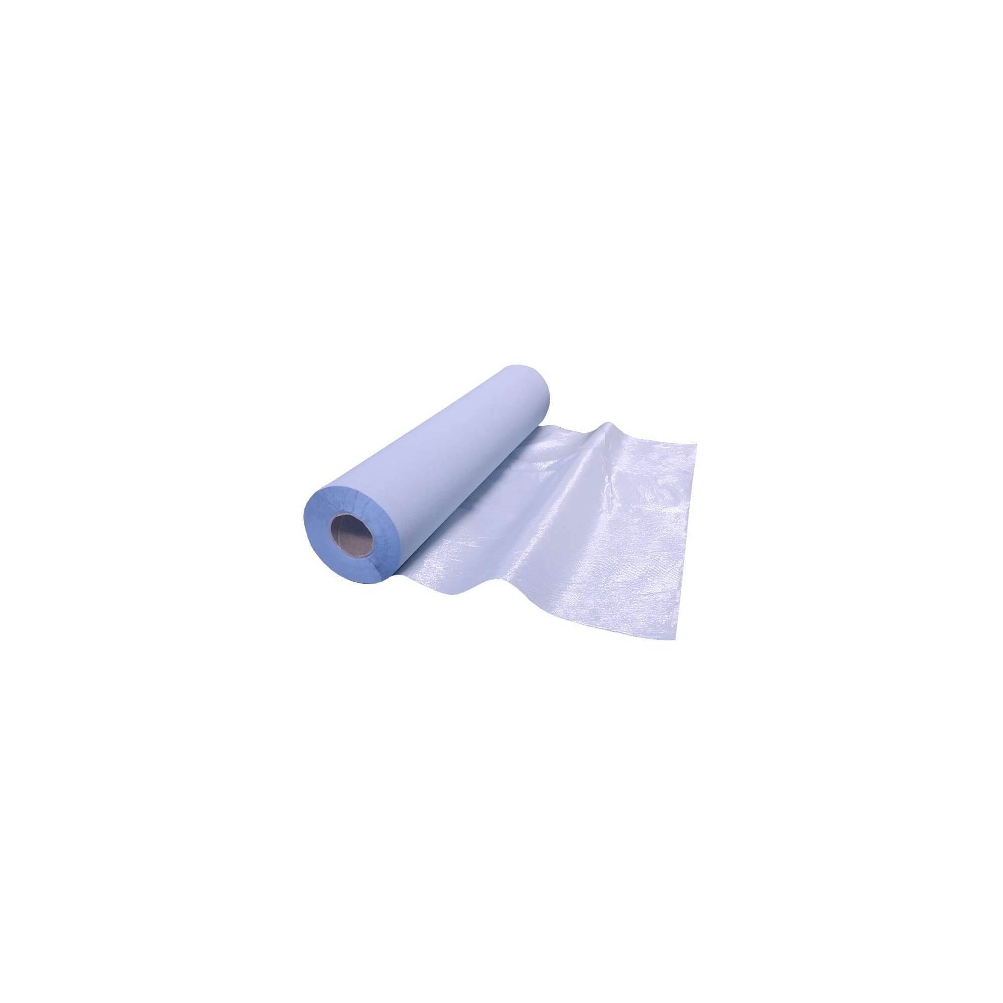 Drap d'examen double épaisseur plastifié bleu 50x38cm