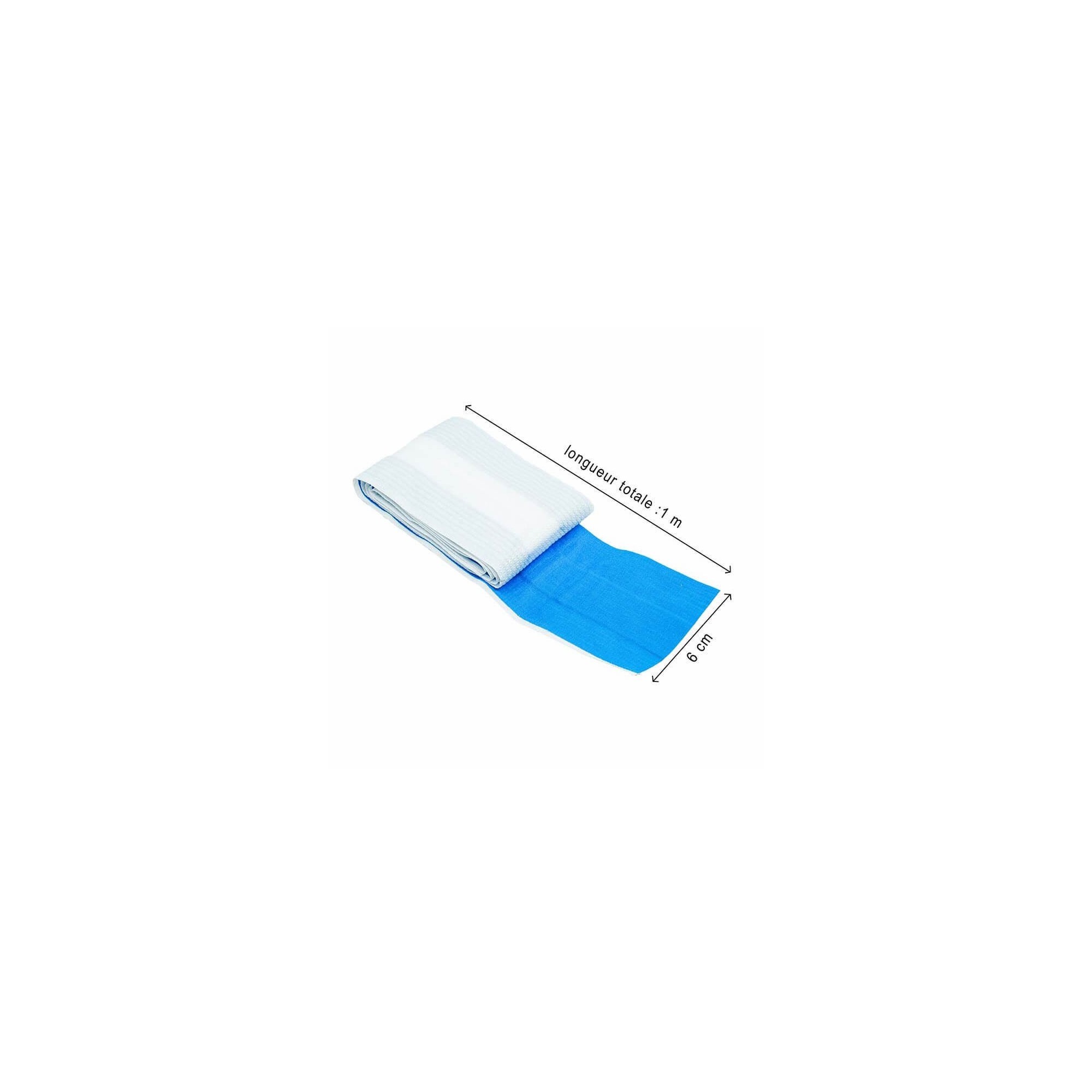 Pansement bande bleu triple détection 1mx6cm - COLUXIA