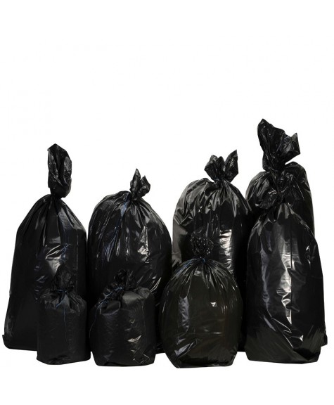 Sac poubelle PE BD 130L noir 50?   RL*10 
