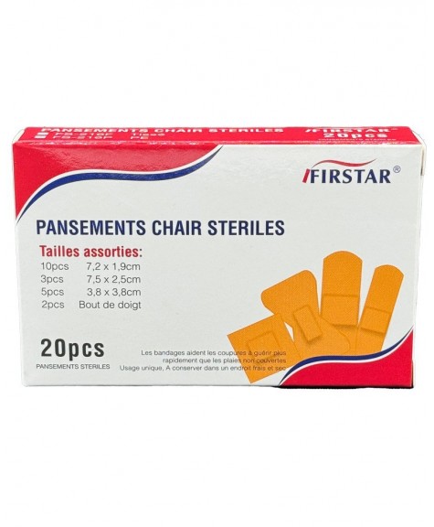 Pansements assortis plastique prédécoupés 20 pcs