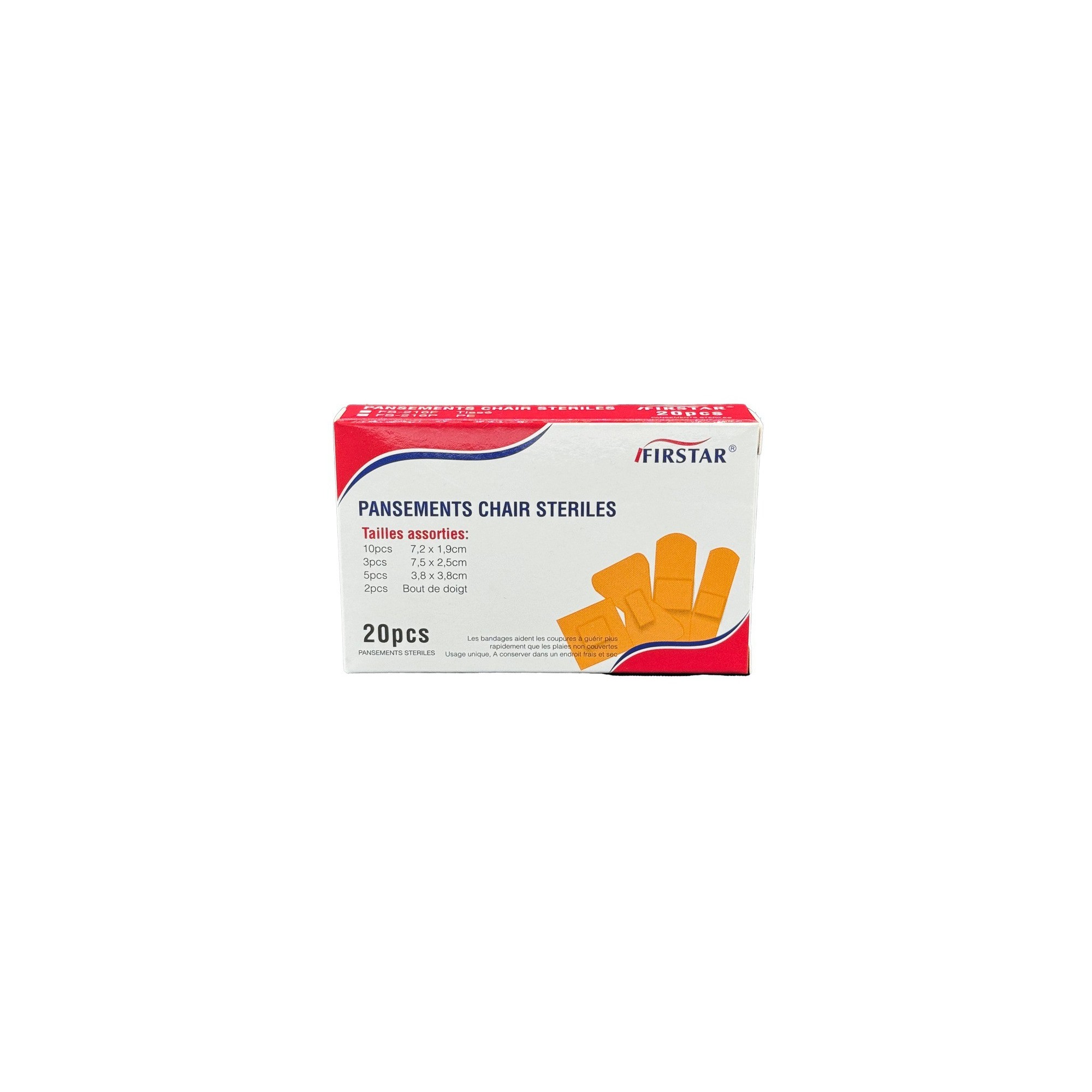 Pansements assortis plastique prédécoupés 20 pcs