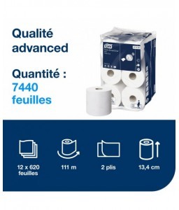 6 rouleaux de papier toilette Smartone® mini 620F - Tork - Protection cutanée - 2