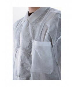 Blouse jetable fermeture à pression avec poches - Blouses - 2