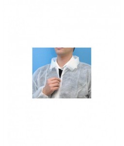 Combinaison jetable blanche avec fermeture à glissière élastiquée - Combinaisons - 3
