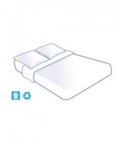 Kit literie Alèse Housse - 2 Taies Oreillers - 1 Drap plat jetables Confort 140x190cm