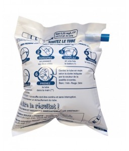 Ethylotest sans chrome à usage unique avec ballon