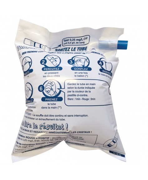 Ethylotest sans chrome à usage unique avec ballon