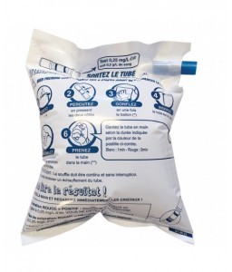 Ethylotest sans chrome à usage unique avec ballon