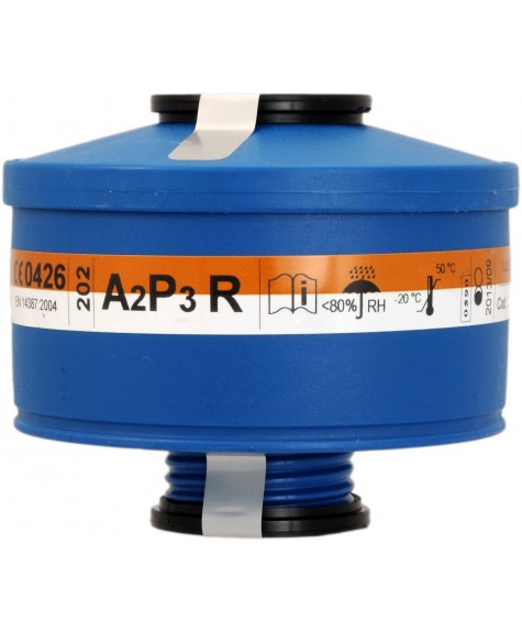 Filtre combiné à vis anti-poussières et vapeurs organiques 202 A2P3 R pour masque TR 82 - SPASCIANI