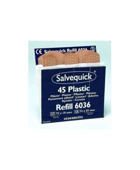 Recharge anti-vol de 45 pansements plastique Salvequick - CEDERROTH