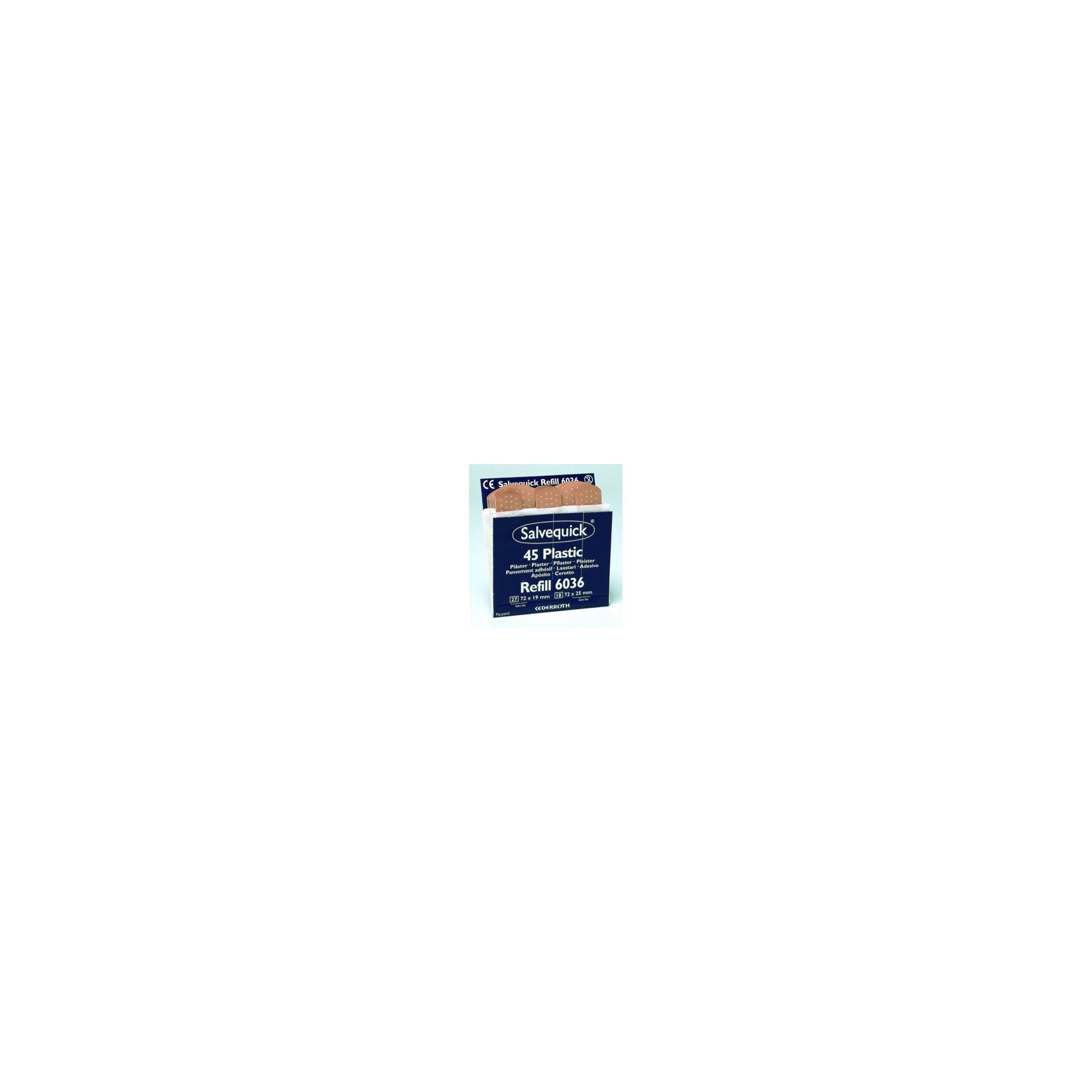 Recharge anti-vol de 45 pansements plastique Salvequick - CEDERROTH