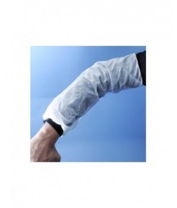 Manchettes non-tissé blanches élastiquées - Gants jetables - 2