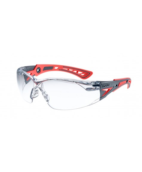 Bollé RUSHPSPSFG RUSH+ Small Safety Glasses, Smoke Lens, Anti-Fog