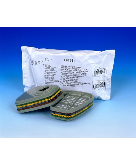 2 Filtres anti-gaz et vapeurs ABEK1 pour masque séries 6000 et 7000 - 3M - 106