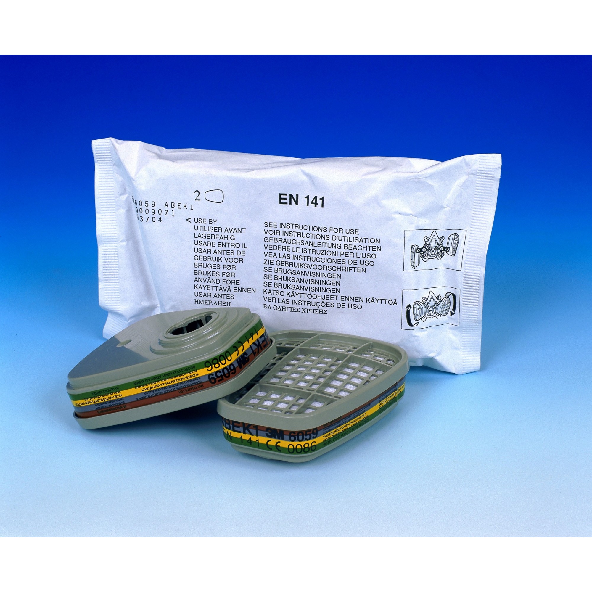 2 Filtres anti-gaz et vapeurs ABEK1 pour masque séries 6000 et 7000 - 3M - 106