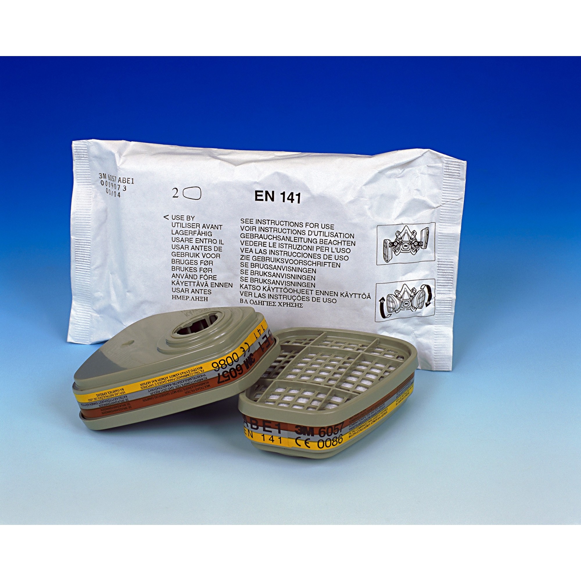 2 Filtres anti-gaz et vapeurs ABE1 6057 pour masques séries 6000 6500 et 7000 - 3M 2 Filtres anti-gaz et vapeurs ABE1 6057 pour masques séries 6000 6500 et 7000 - 3M