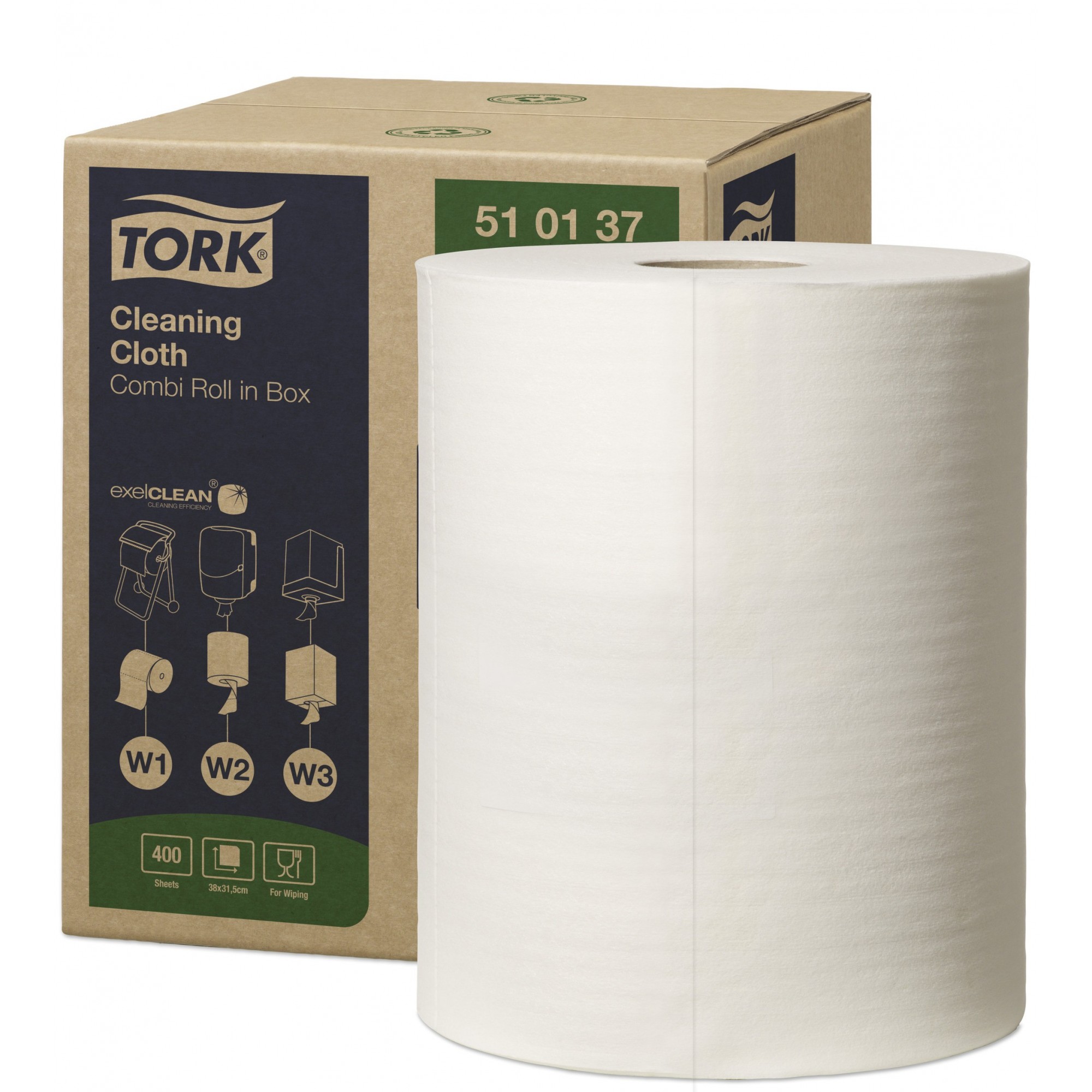 Rouleau CHIFFON DE NETTOYAGE 400F W2/W3/W1 - Tork Rouleau CHIFFON DE NETTOYAGE 400F W2/W3/W1 - Tork