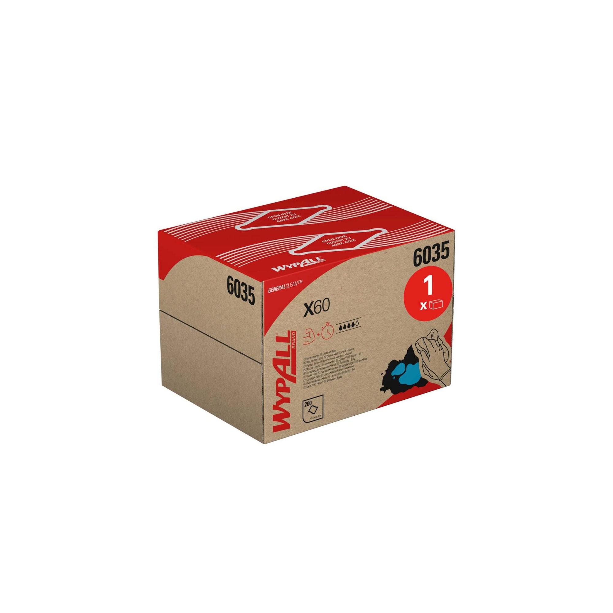 Boîte distributrice de 200 chiffons de nettoyage non tissés Wypall® - Kimberly Clark - KIMBERLY-CLARK