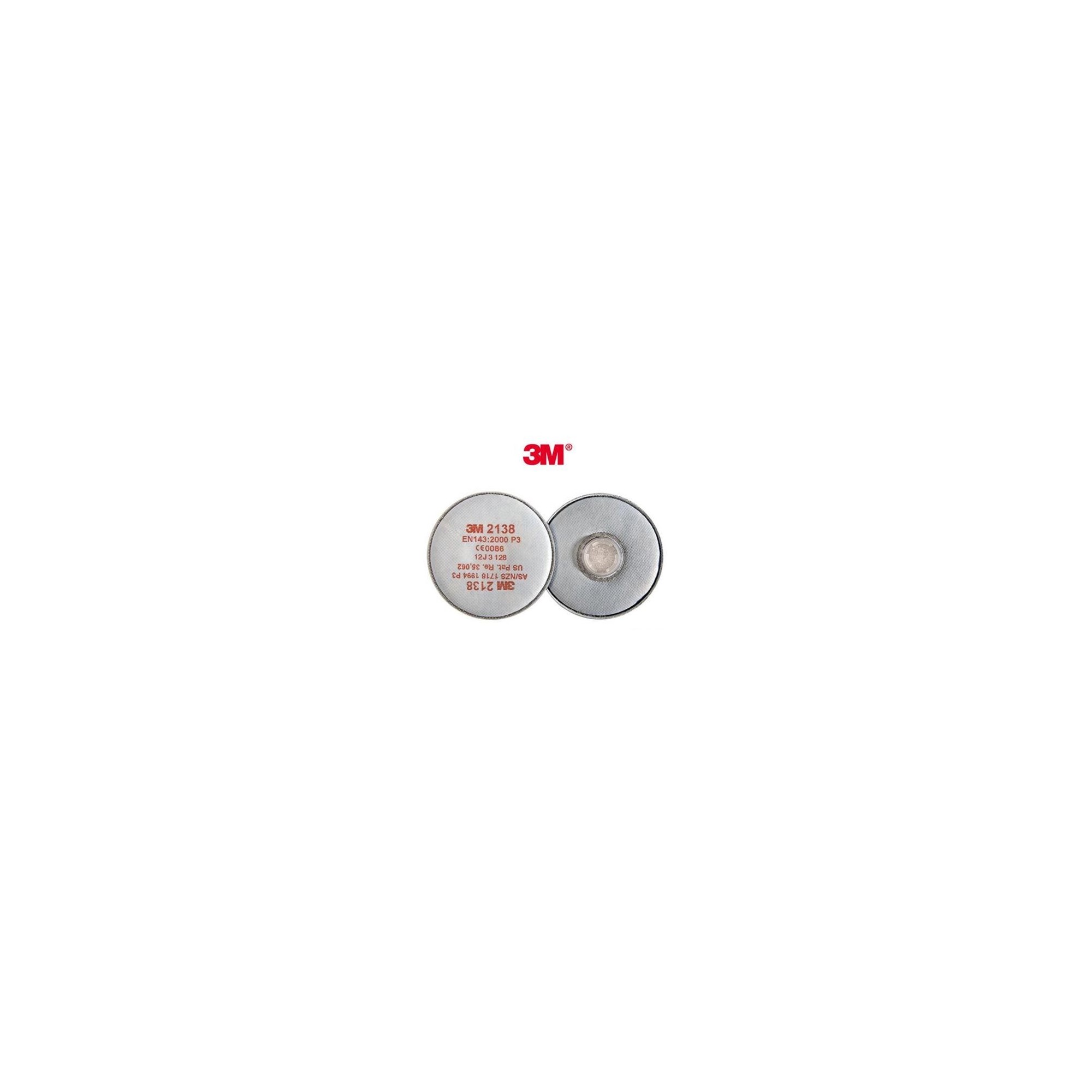 2 Filtres anti-poussière P3SL 2138 pour masques séries 6000 6500 et 7000 - 3M