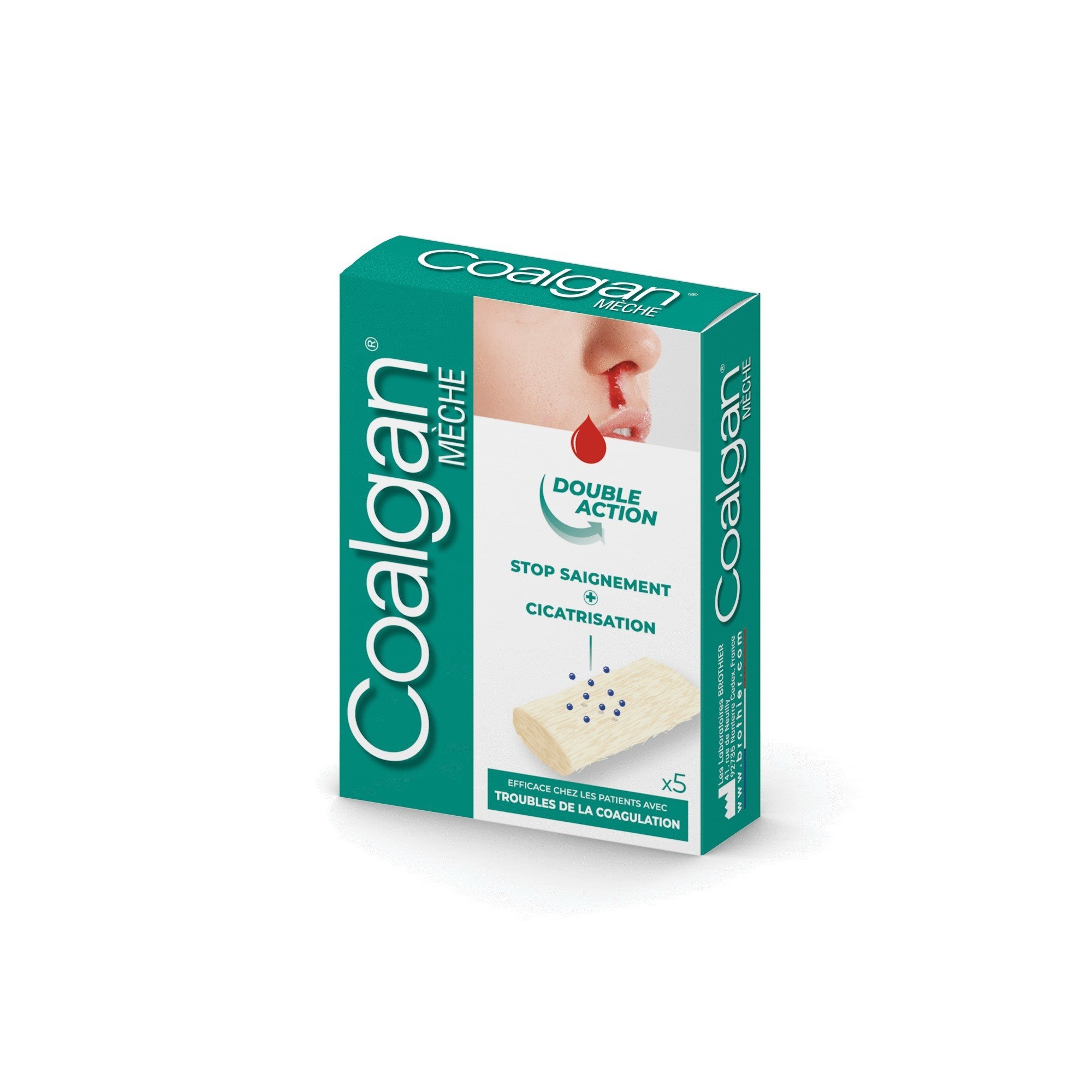 Boîte de 5 mèches hémostatiques COALGAN